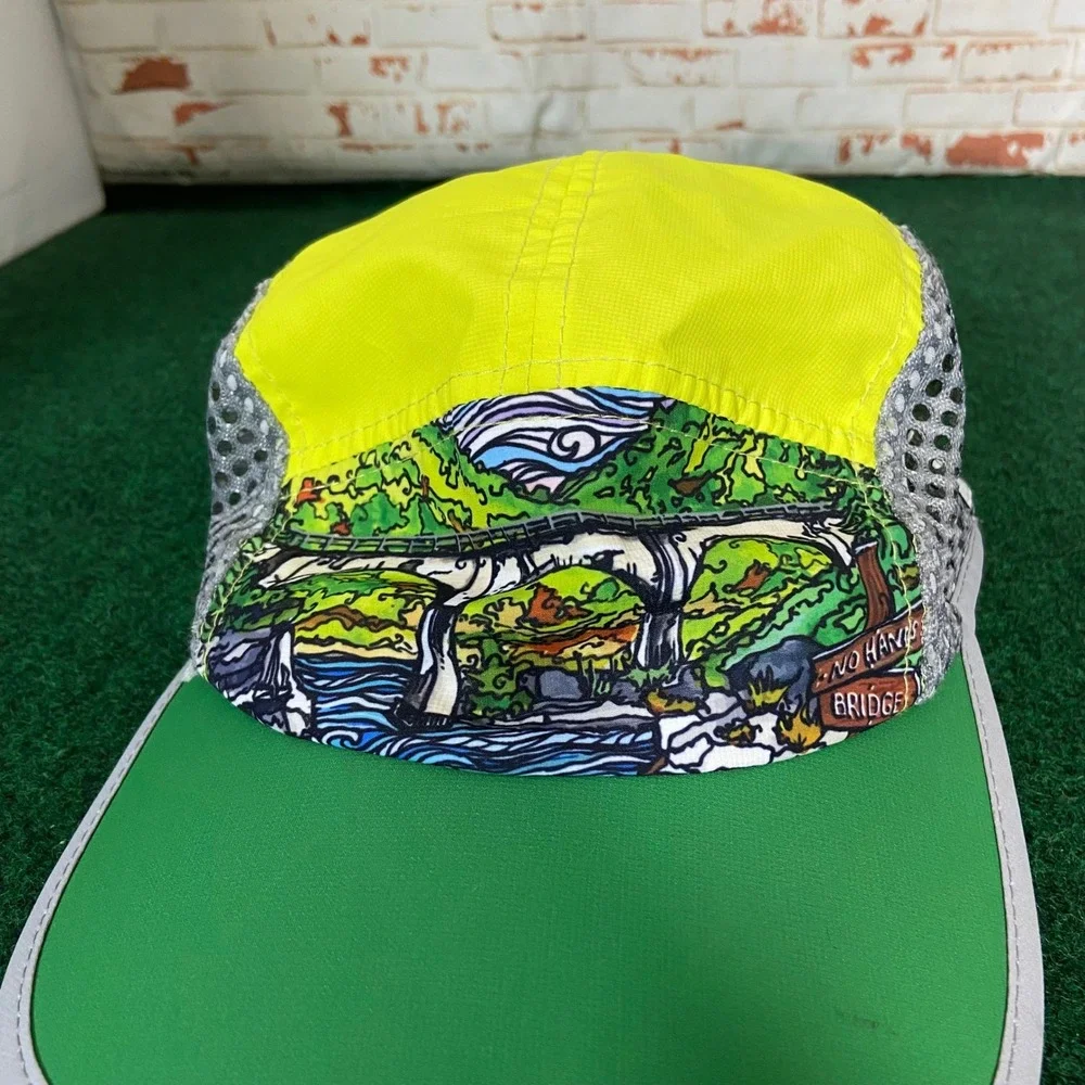 BOCO Gear Running Hat Unisex OSFM Yellow Green Heidi Garner No Hands Bridge Hat